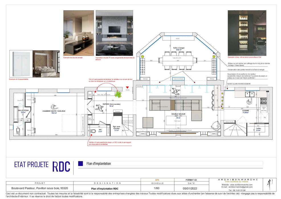 Amenagement fonctionnel du rez de chaussee